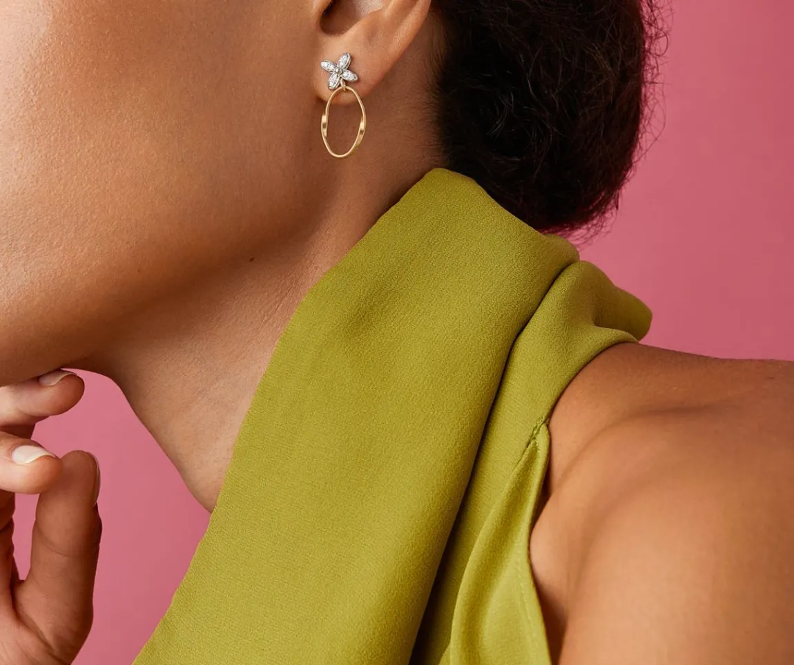 Marco Bicego Earrings|Diamond Earrings With Floral Elements