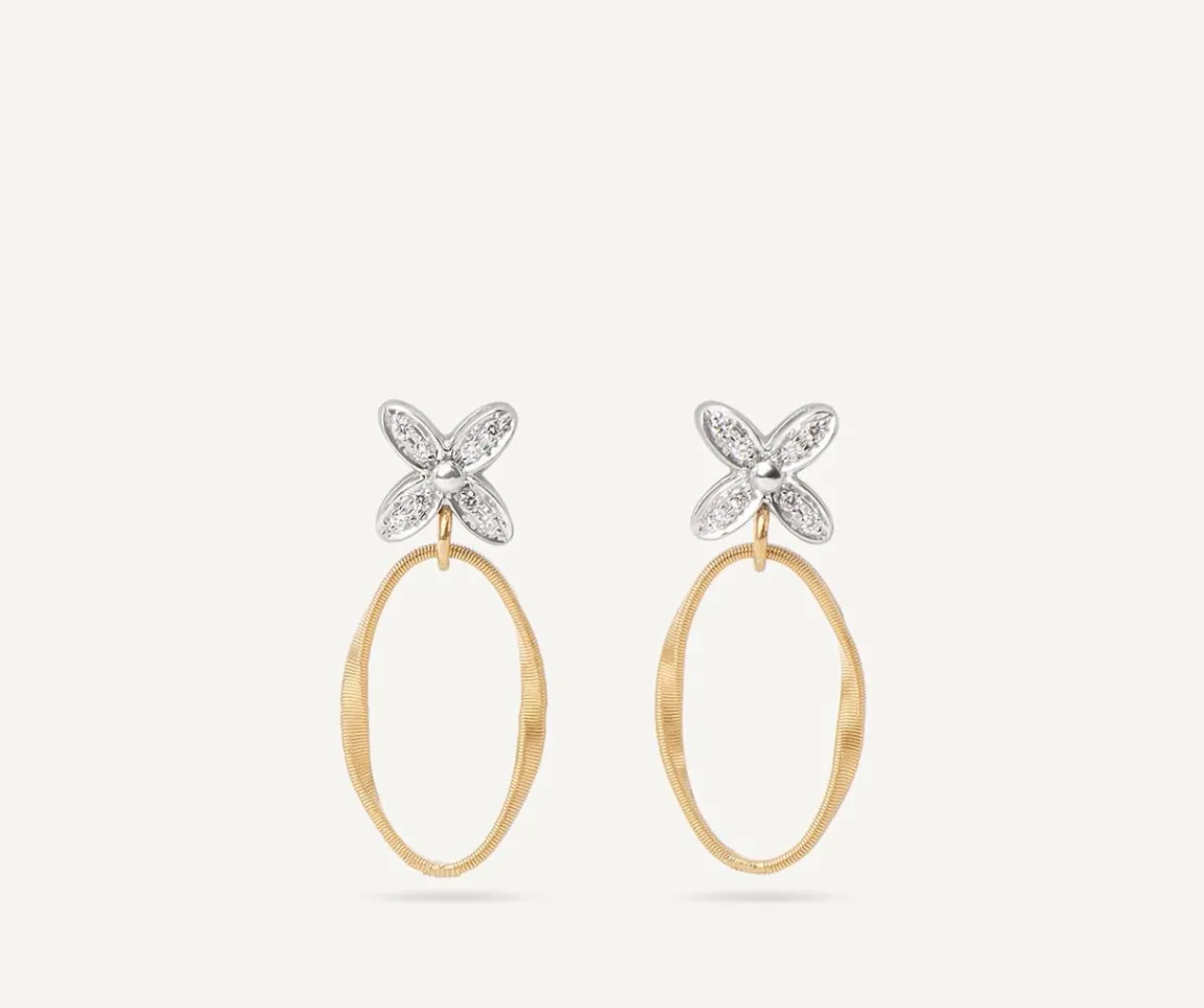 Marco Bicego Earrings|Diamond Earrings With Floral Elements