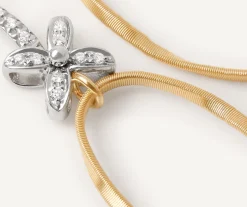 Marco Bicego Earrings|Diamond Pendant Earrings With Floral Elements