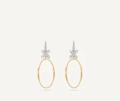 Marco Bicego Earrings|Diamond Pendant Earrings With Floral Elements