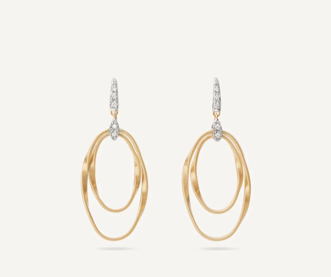 Marco Bicego Earrings|Diamond-Studded Earrings With Ovals
