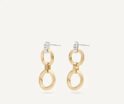 Marco Bicego Earrings|Double-Drop Gold Diamond Earrings