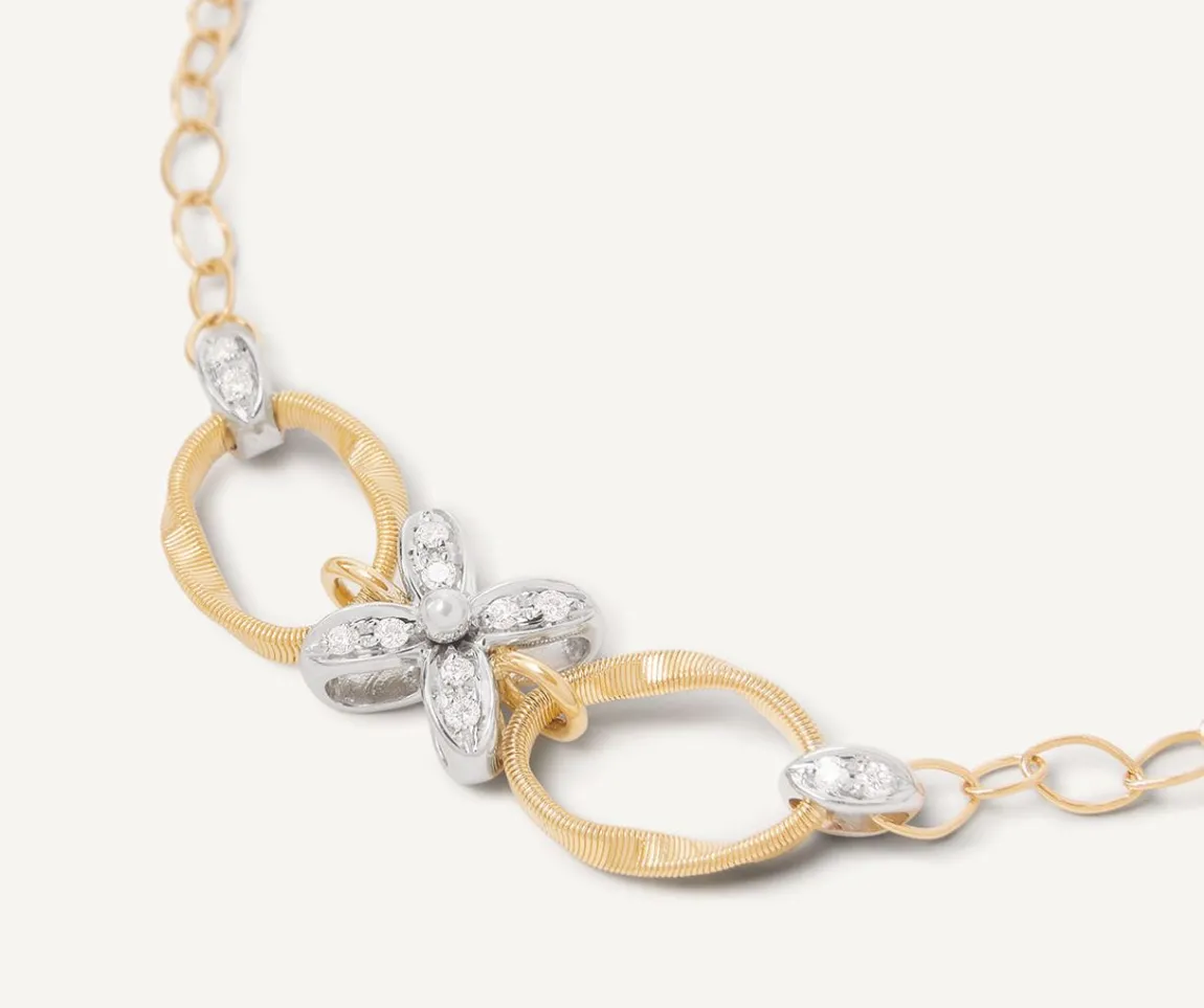 Marco Bicego Bracelets|Floral Diamond Pave Bracelet With Adjustable Chain
