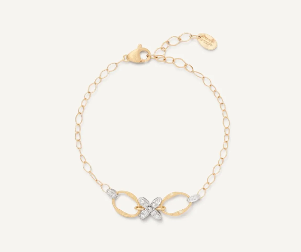 Marco Bicego Bracelets|Floral Diamond Pave Bracelet With Adjustable Chain