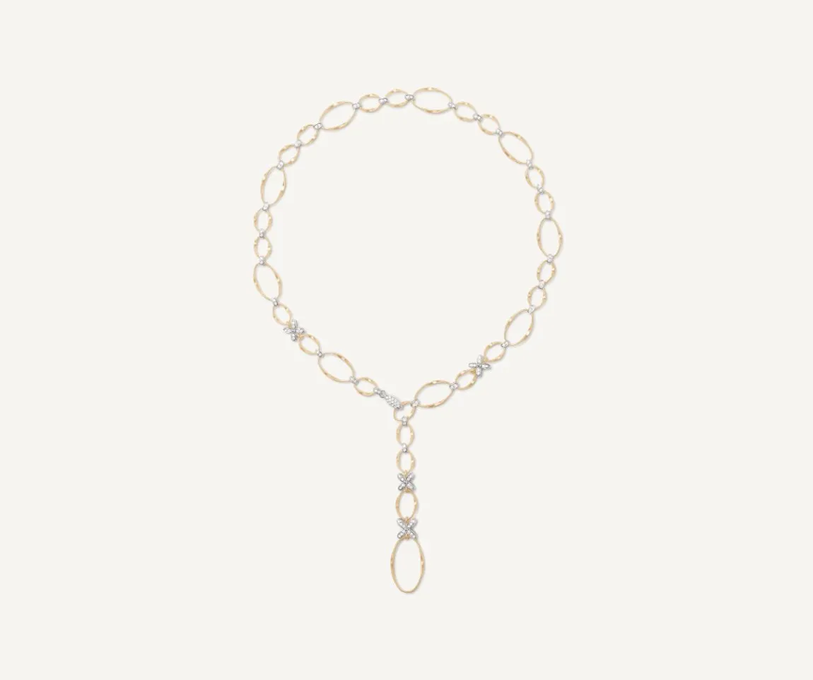 Marco Bicego Necklaces|Floral Diamond Pave Lariat Necklace