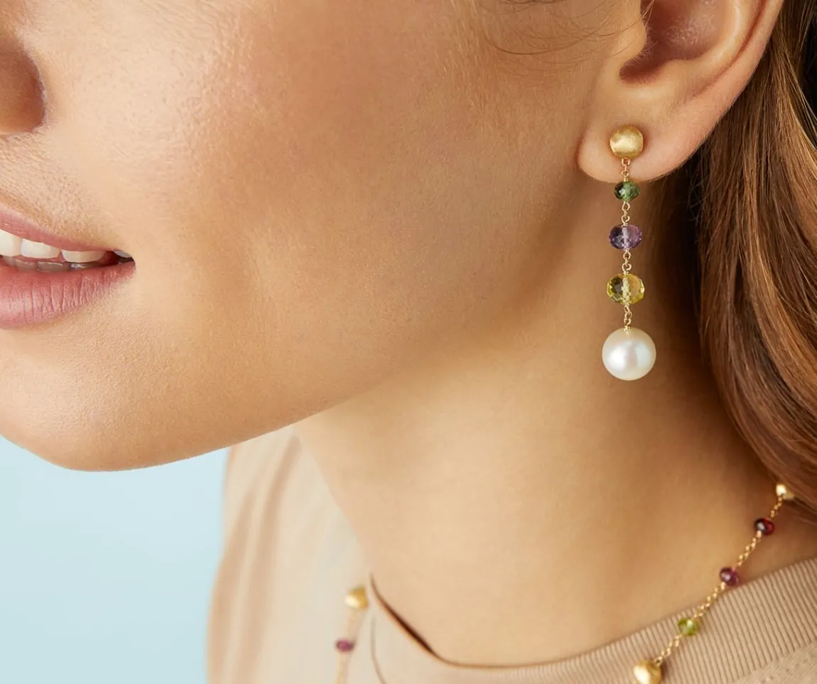 Marco Bicego Earrings|Gemstone And Pearl Drop Earrings