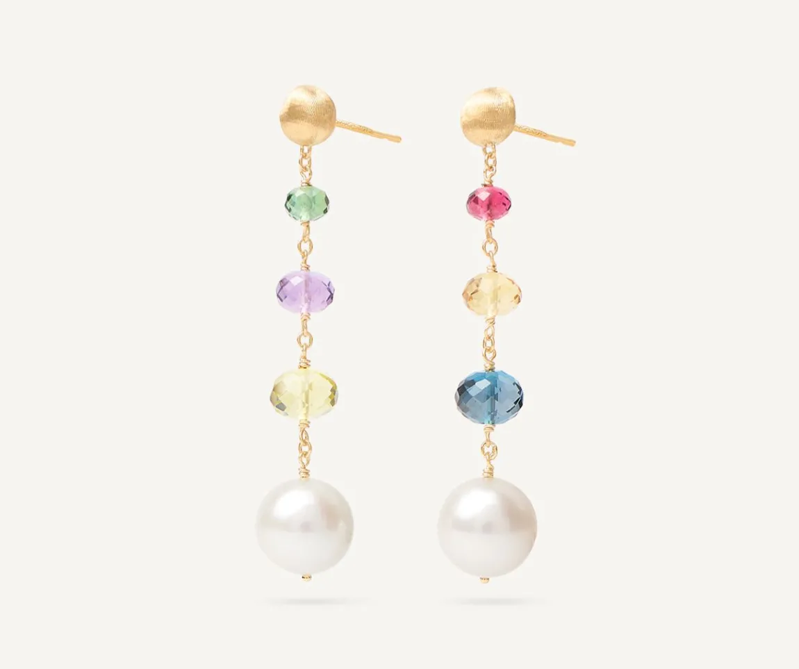Marco Bicego Earrings|Gemstone And Pearl Drop Earrings