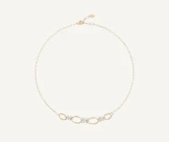 Marco Bicego Necklaces|Gold Chain Necklace With Floral Diamond Elements