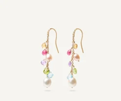 Marco Bicego Earrings|Gold Drop Earrings With Diamonds, Pearls And Gemstones