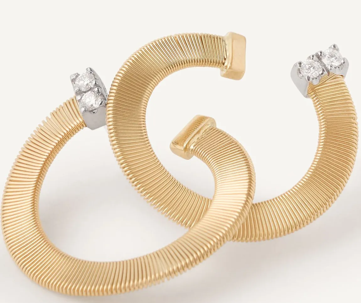Marco Bicego Earrings|Gold Hoop Earrings With Diamonds, Small