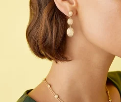 Marco Bicego Earrings|Gold Triple Earrings With Oval Elements