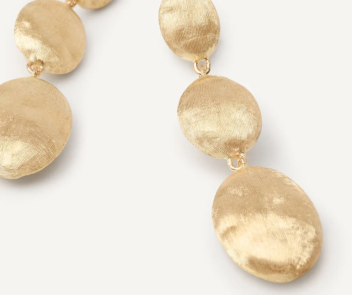 Marco Bicego Earrings|Gold Triple Earrings With Oval Elements