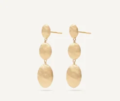 Marco Bicego Earrings|Gold Triple Earrings With Oval Elements