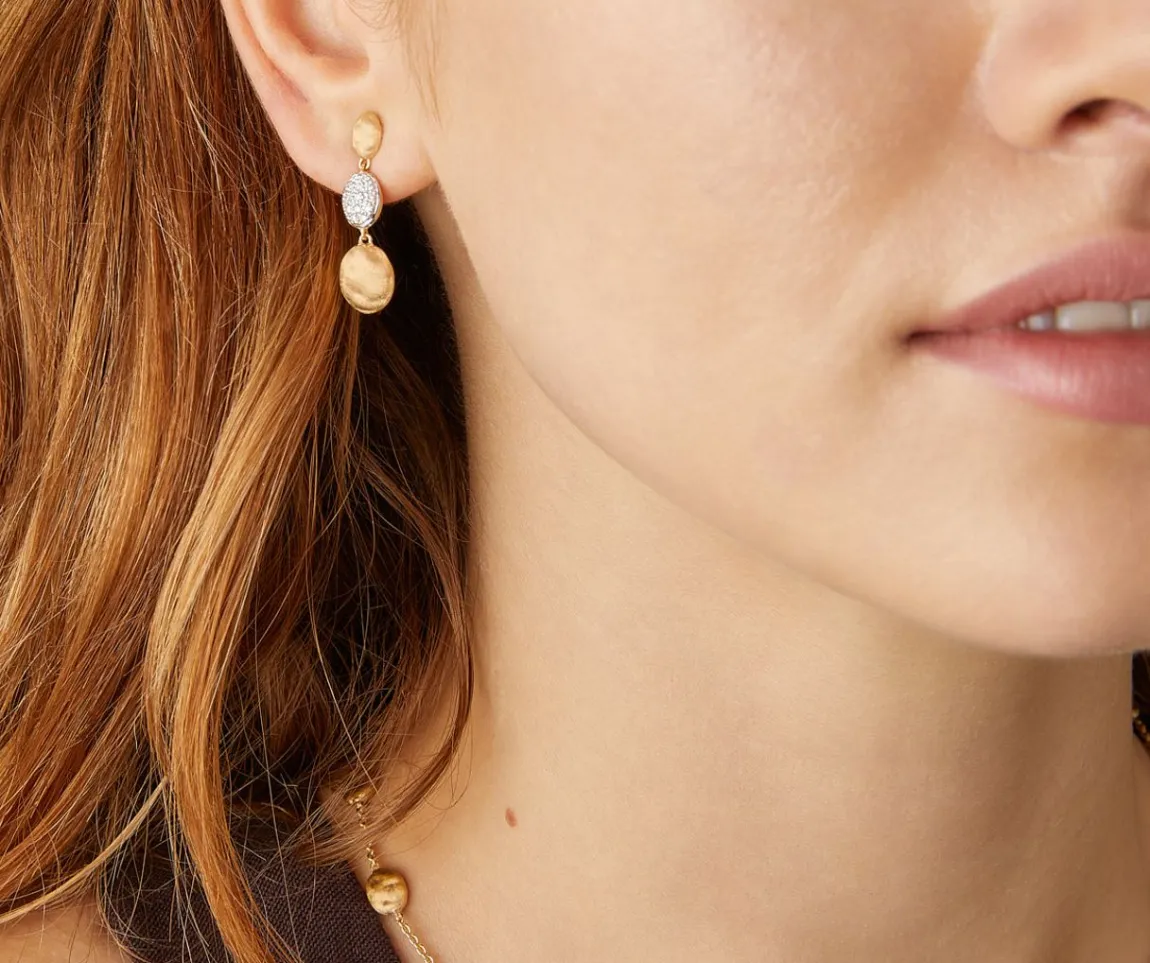Marco Bicego Earrings|Gold Triple Earrings With Diamonds