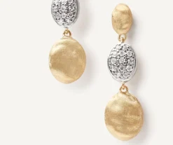 Marco Bicego Earrings|Gold Triple Earrings With Diamonds