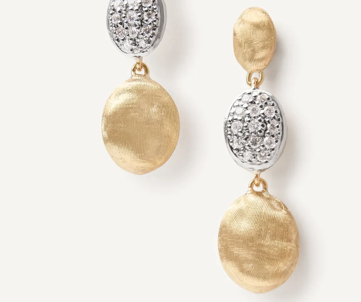 Marco Bicego Earrings|Gold Triple Earrings With Diamonds