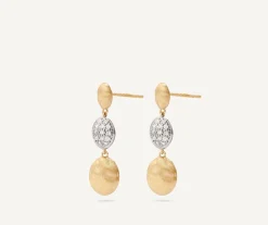 Marco Bicego Earrings|Gold Triple Earrings With Diamonds