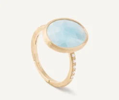 Marco Bicego Rings|18Kt Yellow Gold Aquamarine And Diamond Ring
