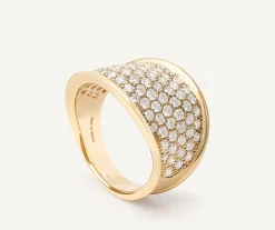 Marco Bicego Rings|18Kt Yellow Gold Band Ring With Diamonds