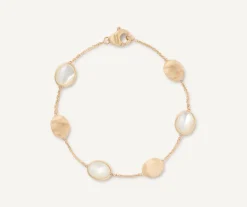 Marco Bicego Bracelets|18Kt Yellow Gold Bracelet With Ovals And Mother-Of-Pearl