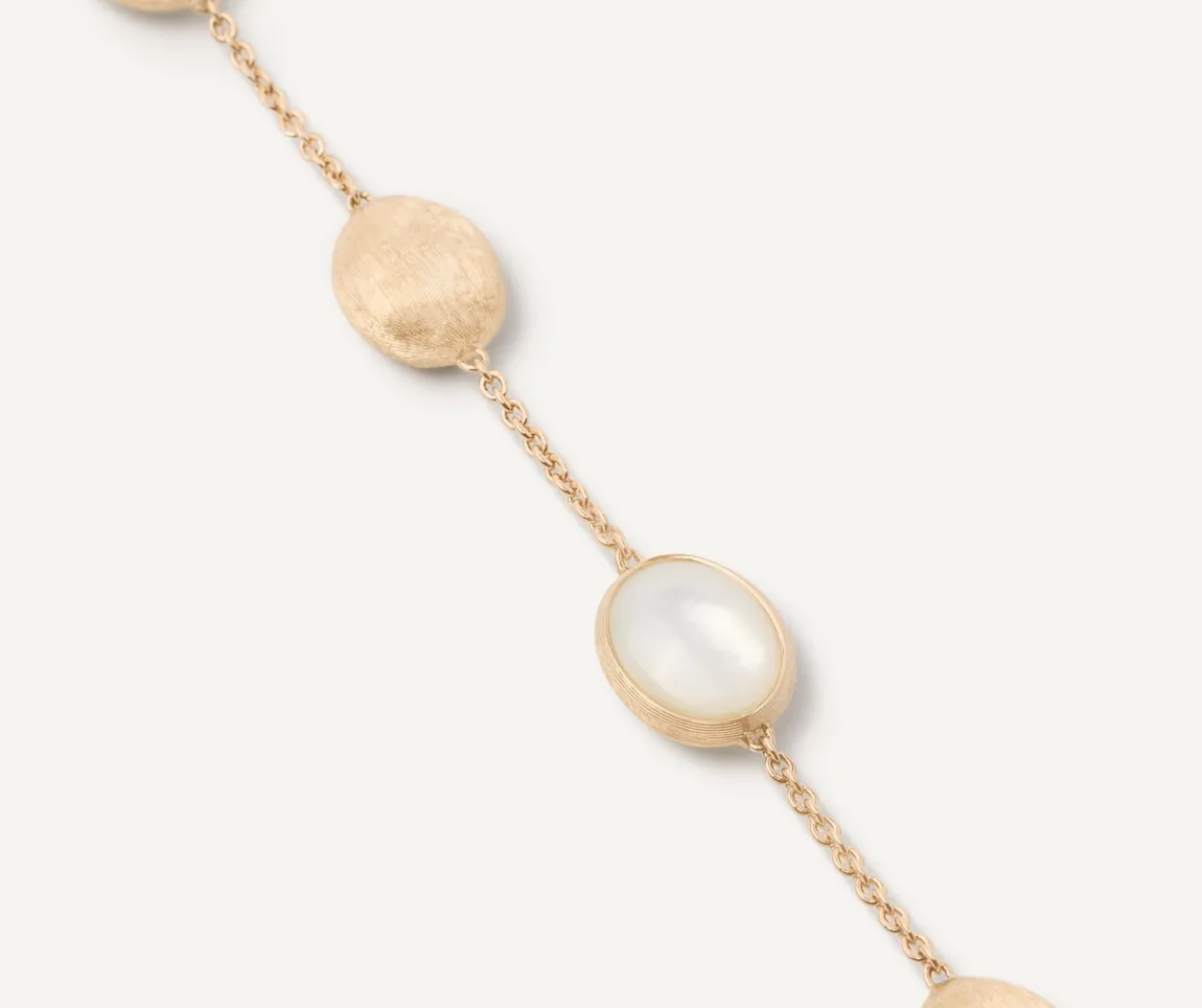Marco Bicego Bracelets|18Kt Yellow Gold Bracelet With Ovals And Mother-Of-Pearl