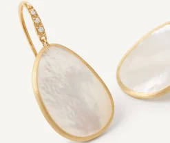 Marco Bicego Earrings|18Kt Yellow Gold Earrings With White Mother-Of-Pearl And Diamonds
