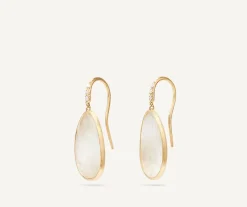 Marco Bicego Earrings|18Kt Yellow Gold Earrings With White Mother-Of-Pearl And Diamonds