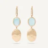 Marco Bicego Earrings|18Kt Yellow Gold Earrings With Aquamarine And Diamond Hook