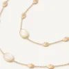 Marco Bicego Necklaces|18Kt Yellow Gold Long Necklace With Small Ovals, Mother-Of-Pearl, And Diamonds