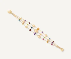 Marco Bicego Bracelets|18Kt Yellow Gold Mixed Gemstone Three-Strand Bracelet
