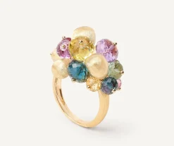 Marco Bicego Rings|18Kt Yellow Gold Mixed Gemstone Cocktail Ring