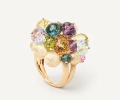 Marco Bicego Rings|18Kt Yellow Gold Mixed Gemstone Cocktail Ring, Large