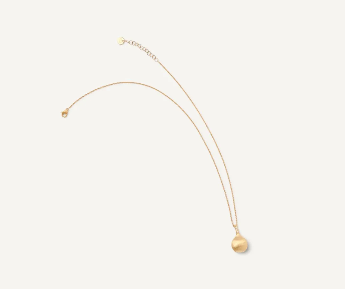 Marco Bicego Necklaces|18Kt Yellow Gold Necklace With Round Diamond Pendant