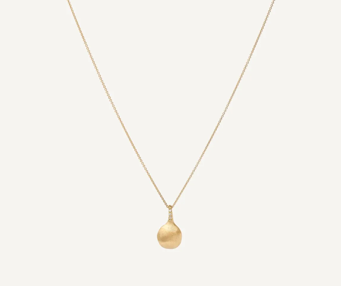 Marco Bicego Necklaces|18Kt Yellow Gold Necklace With Round Diamond Pendant