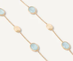 Marco Bicego Necklaces|18Kt Yellow Gold Necklace With Oval Elements And Aquamarine