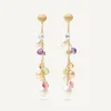 Marco Bicego Earrings|18Kt Yellow Gold Pearls And Gemstones Long Drop Earrings