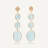 Marco Bicego Earrings|18Kt Yellow Gold Pendant Earring With Aquamarines