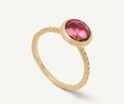 Marco Bicego Rings|18Kt Yellow Gold Ring With Pink Tourmaline And Diamonds
