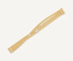 Marco Bicego Bracelets|18Kt Yellow Gold Three-Strand Bracelet With Diamond Pave