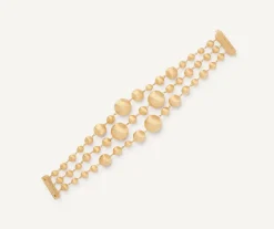 Marco Bicego Bracelets|18Kt Yellow Gold Three-Strand Mixed Bead Bracelet
