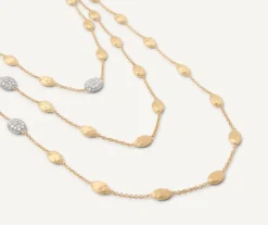 Marco Bicego Necklaces|Long Necklace With Oval Elements And Diamonds
