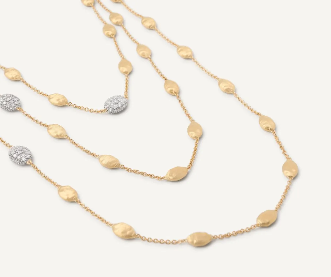 Marco Bicego Necklaces|Long Necklace With Oval Elements And Diamonds