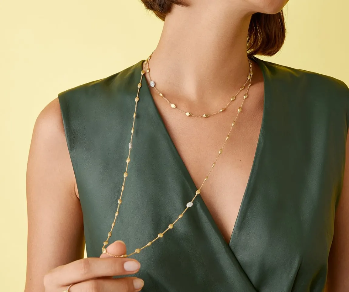Marco Bicego Necklaces|Long Necklace With Oval Elements And Diamonds