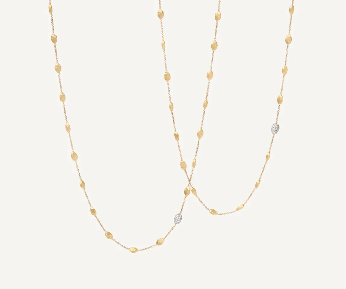 Marco Bicego Necklaces|Long Necklace With Oval Elements And Diamonds