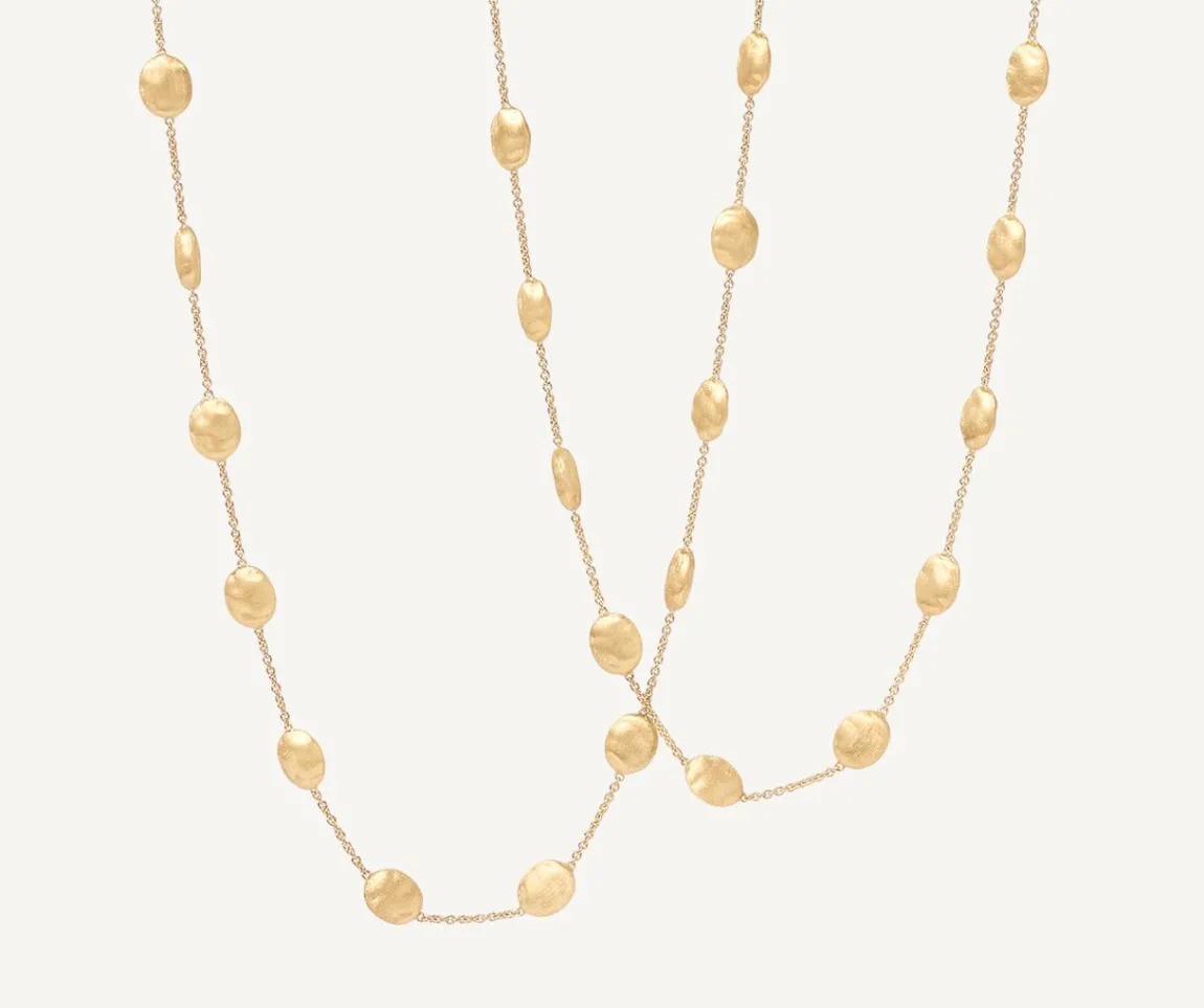 Marco Bicego Necklaces|Long Necklace With Yellow Gold Oval Elements