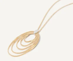 Marco Bicego Necklaces|Long Pendant With Oval Elements And Diamonds