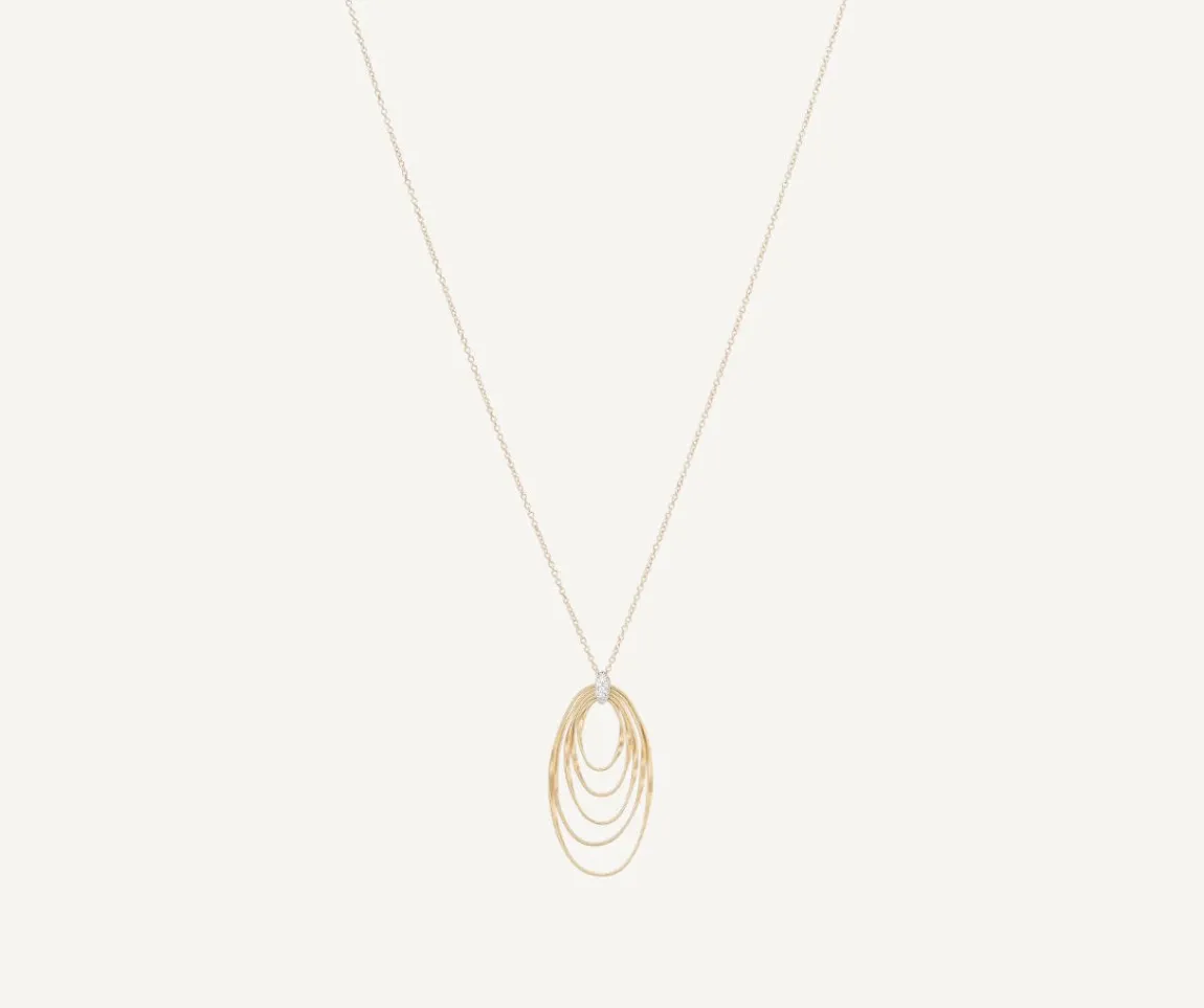 Marco Bicego Necklaces|Long Pendant With Oval Elements And Diamonds