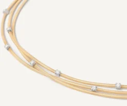 Marco Bicego Necklaces|Multi-Strand Gold Necklace With Diamonds