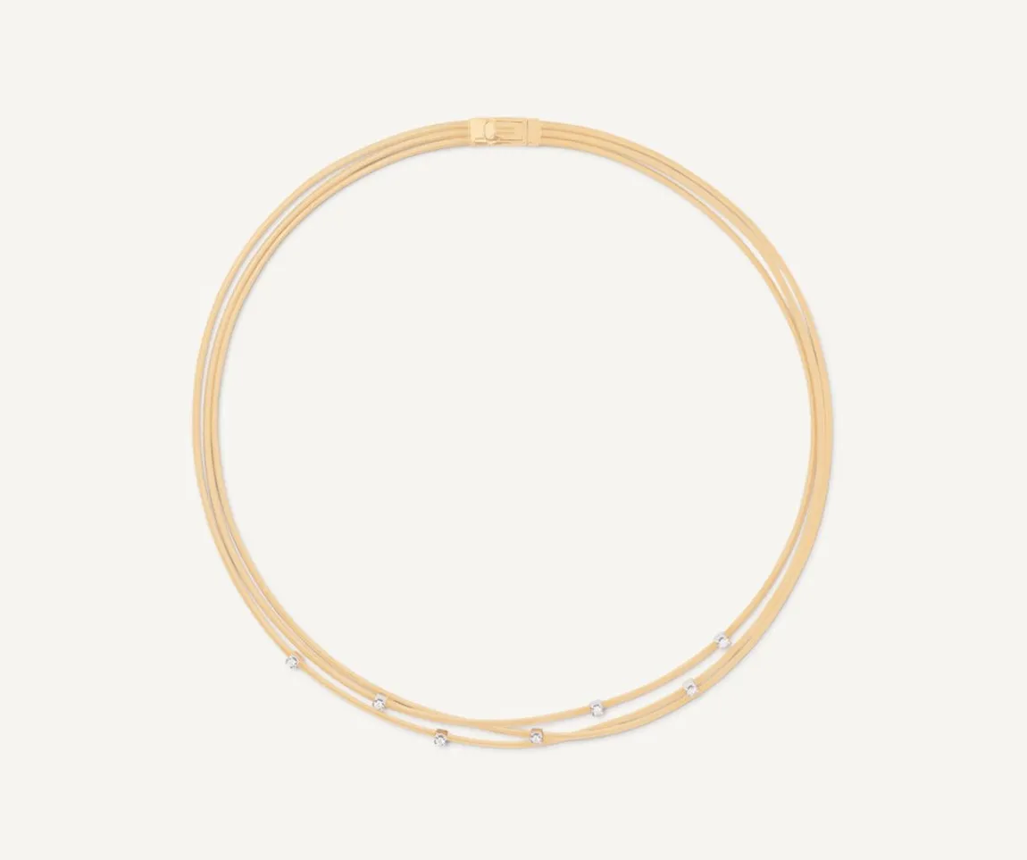 Marco Bicego Necklaces|Multi-Strand Gold Necklace With Diamonds