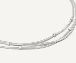Marco Bicego Necklaces|Multi-Strand White Gold Necklace With Diamonds